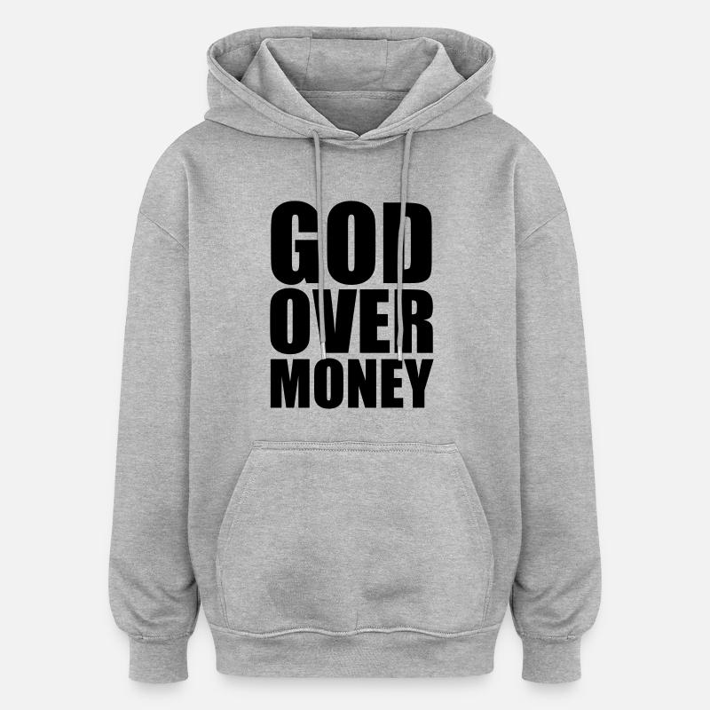 God - Sweat à capuche oversize unisexe - gris chiné