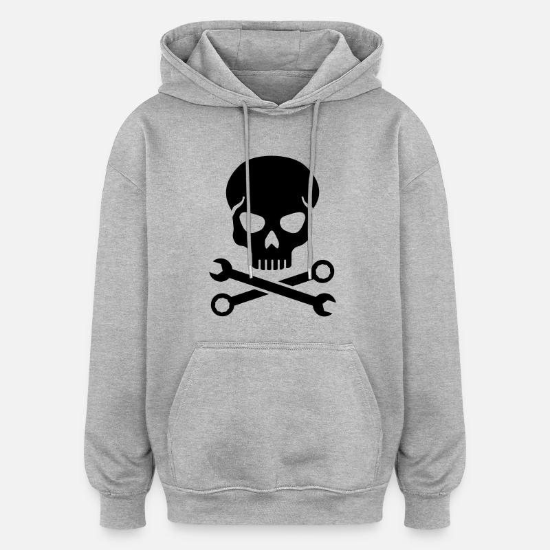 Clé - Sweat à capuche oversize unisexe - gris chiné