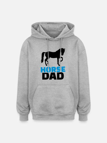 Pferd - Oversized Unisex Hoodie - Grau meliert