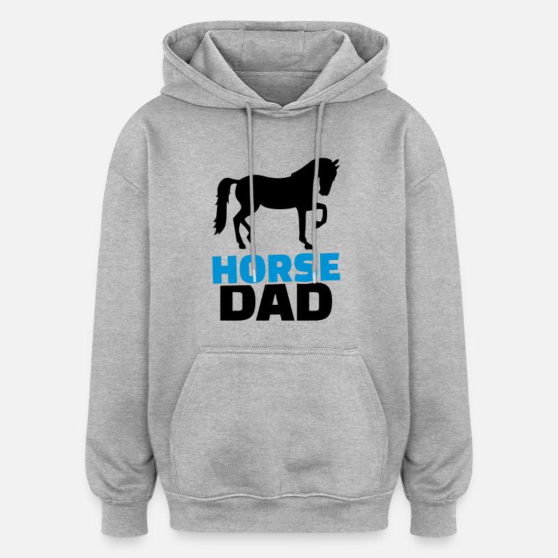 Pferd - Oversized Unisex Hoodie - Grau meliert