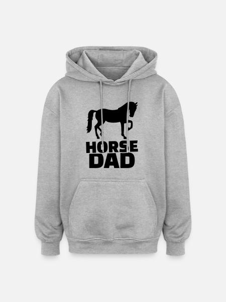 Pferd - Oversized Unisex Hoodie - Grau meliert