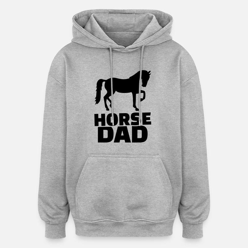 Horse Dad - Sweat à capuche oversize unisexe - gris chiné