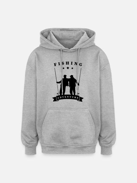 Fishing Adventure - Oversized Unisex Hoodie - Grau meliert