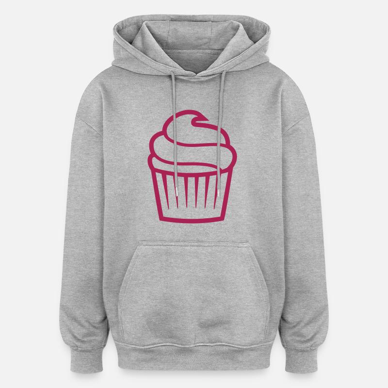 Cupcake einfarbig - Oversized Unisex Hoodie - Grau meliert