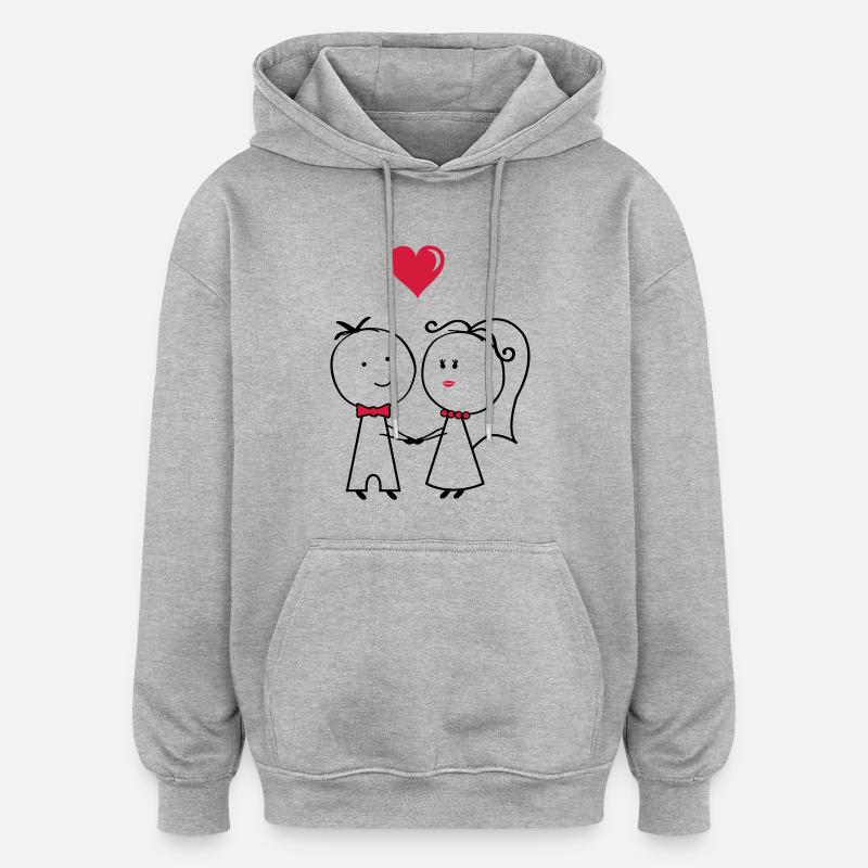 ehepaar_2 - Sweat à capuche oversize unisexe - gris chiné
