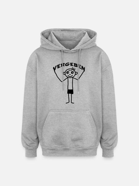 Strichmännchen vergeben - Oversized Unisex Hoodie - Grau meliert