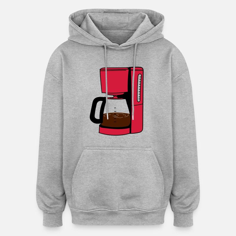 Cafetière - Sweat à capuche oversize unisexe - gris chiné