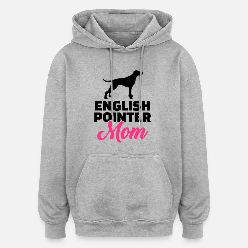 English Pointer - Sweat à capuche oversize unisexe - gris chiné