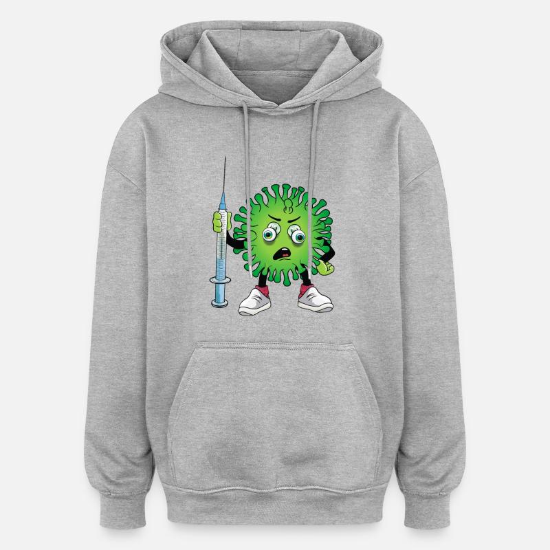 Virus avec seringue - Sweat à capuche oversize unisexe - gris chiné