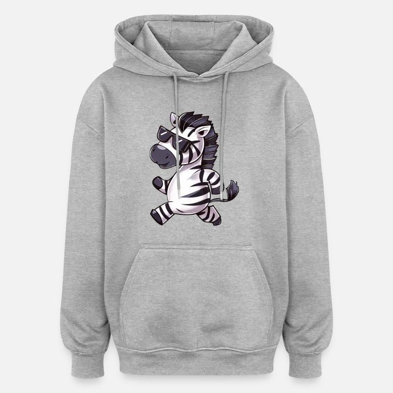 Zebra Runner Marathon Jogging Athletic - Oversized Unisex Hoodie - heather grey
