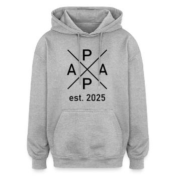 Papa 2025 - Oversized Unisex Hoodie - Grau meliert - Vorne - Noah (186cm)
