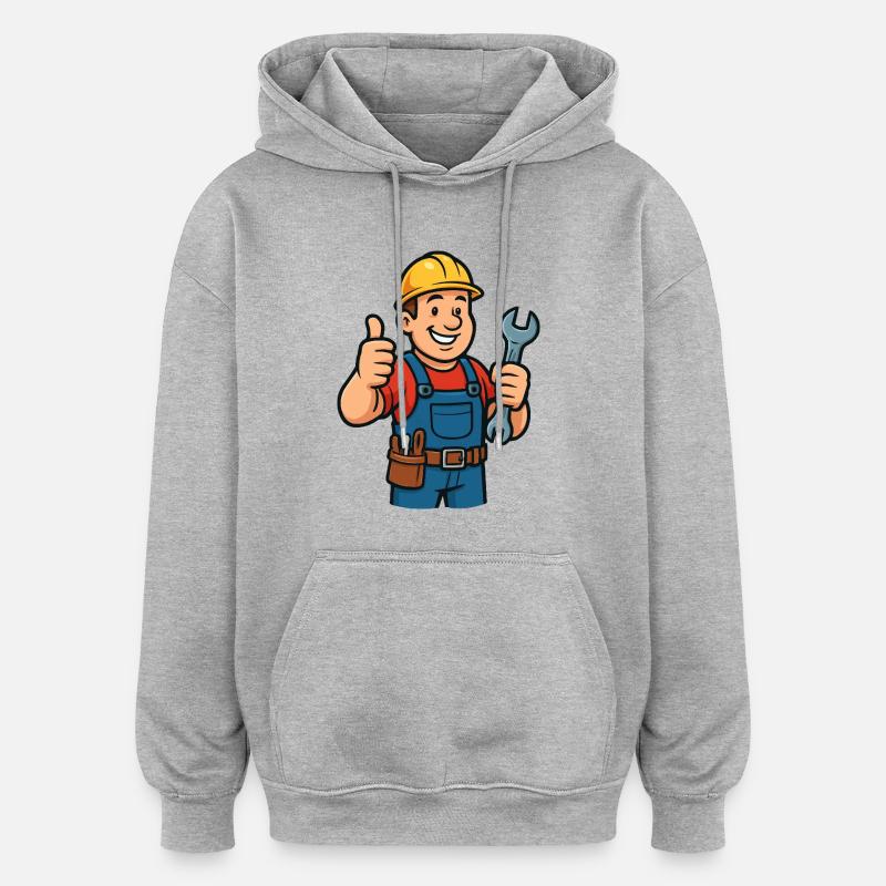 artisan - Sweat à capuche oversize unisexe - gris chiné