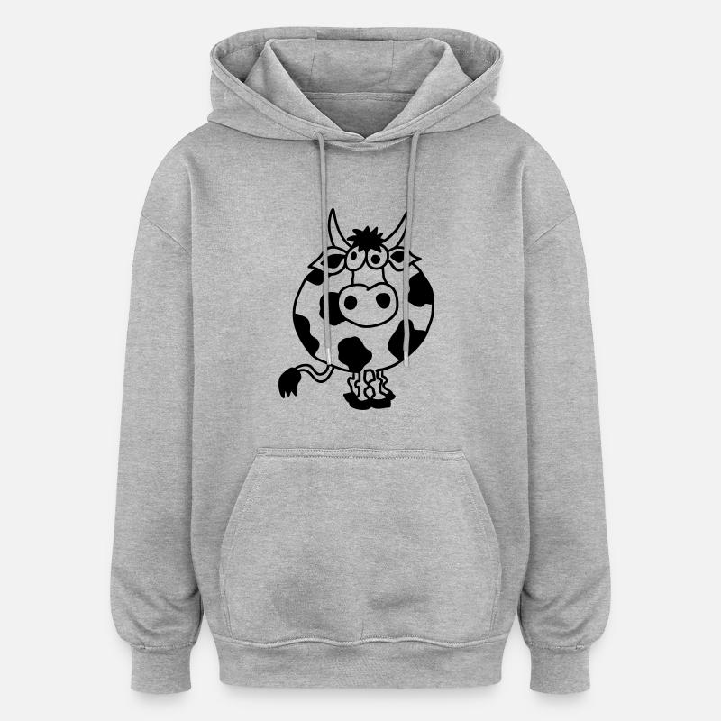 kuh - Oversized Unisex Hoodie - Grau meliert