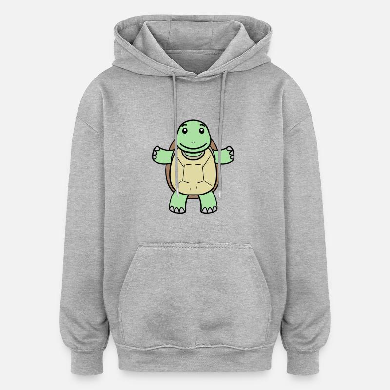Tortue - Sweat à capuche oversize unisexe - gris chiné