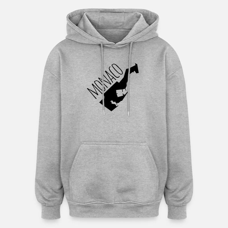 Monaco - Sweat à capuche oversize unisexe - gris chiné