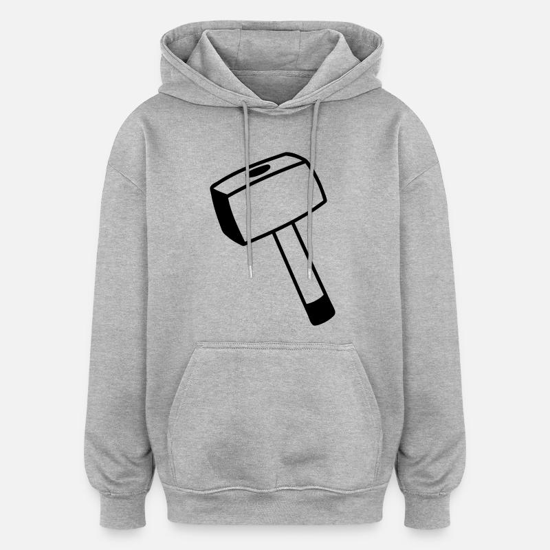 Hammer - Sweat à capuche oversize unisexe - gris chiné