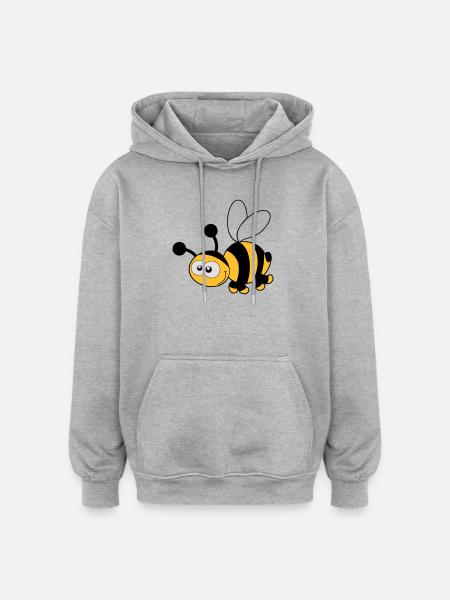 Bee - Bee - Honey - Oversized Unisex Hoodie - heather grey
