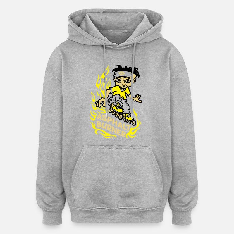 flex de brûleur d'asphalte - Sweat à capuche oversize unisexe - gris chiné