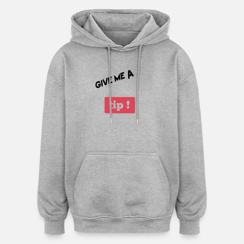 YOUTUBE-Tips - Sweat à capuche oversize unisexe - gris chiné