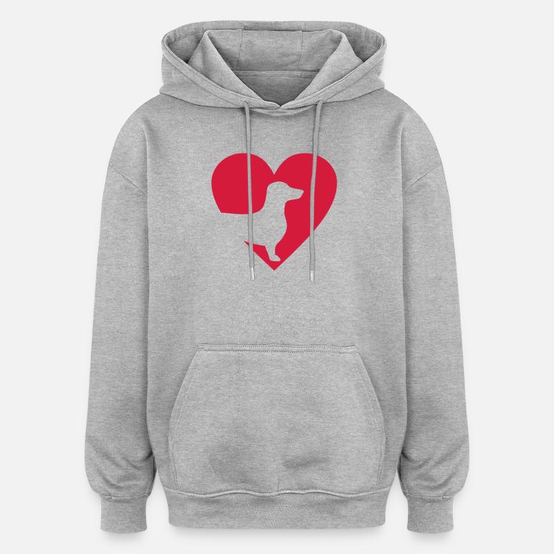 dachshund - Oversized Unisex Hoodie - heather grey