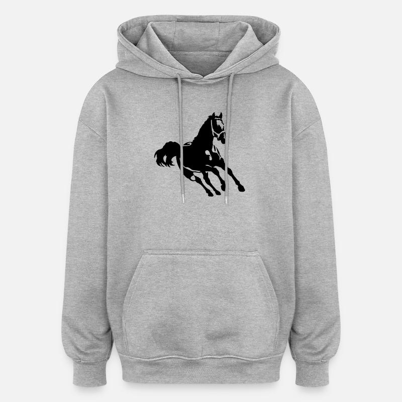 pferd - Sweat à capuche oversize unisexe - gris chiné