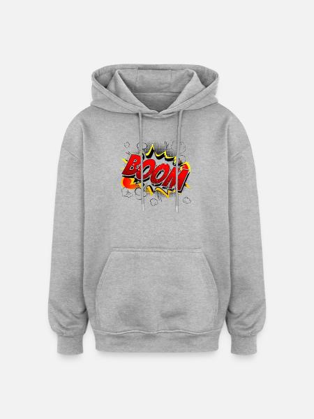 Boom Comic Graphic - Oversized Unisex Hoodie - heather grey