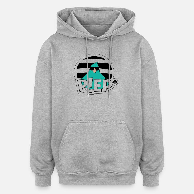 PIEP Türsteher Vogel "Ben" - Oversized Unisex Hoodie - Grau meliert