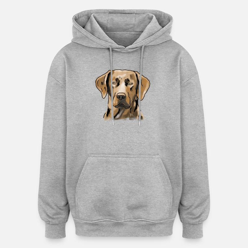 Labrador - Sweat à capuche oversize unisexe - gris chiné