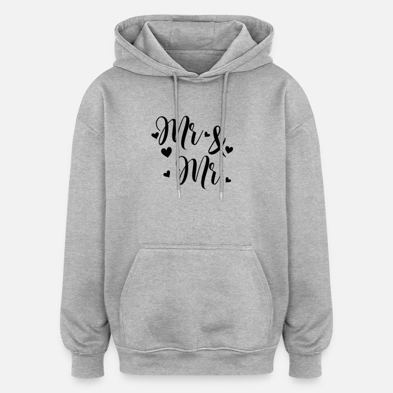 Mr And Mr - Sweat à capuche oversize unisexe - gris chiné