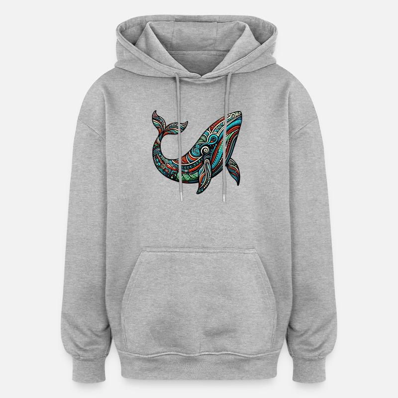 Wal - Oversized Unisex Hoodie - Grau meliert