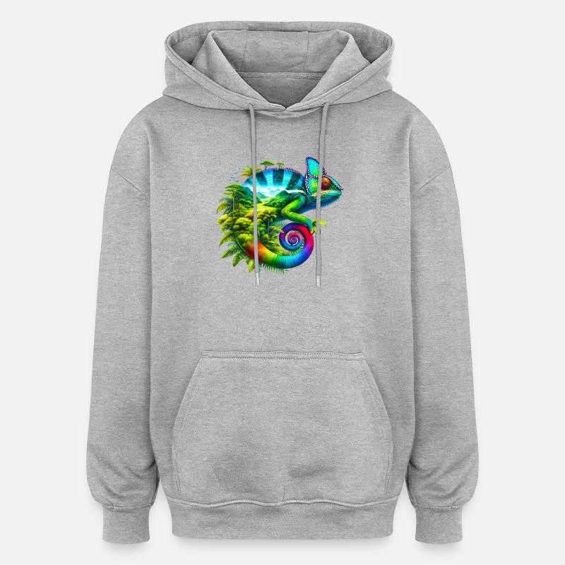 Chamäleon - Oversized Unisex Hoodie - Grau meliert
