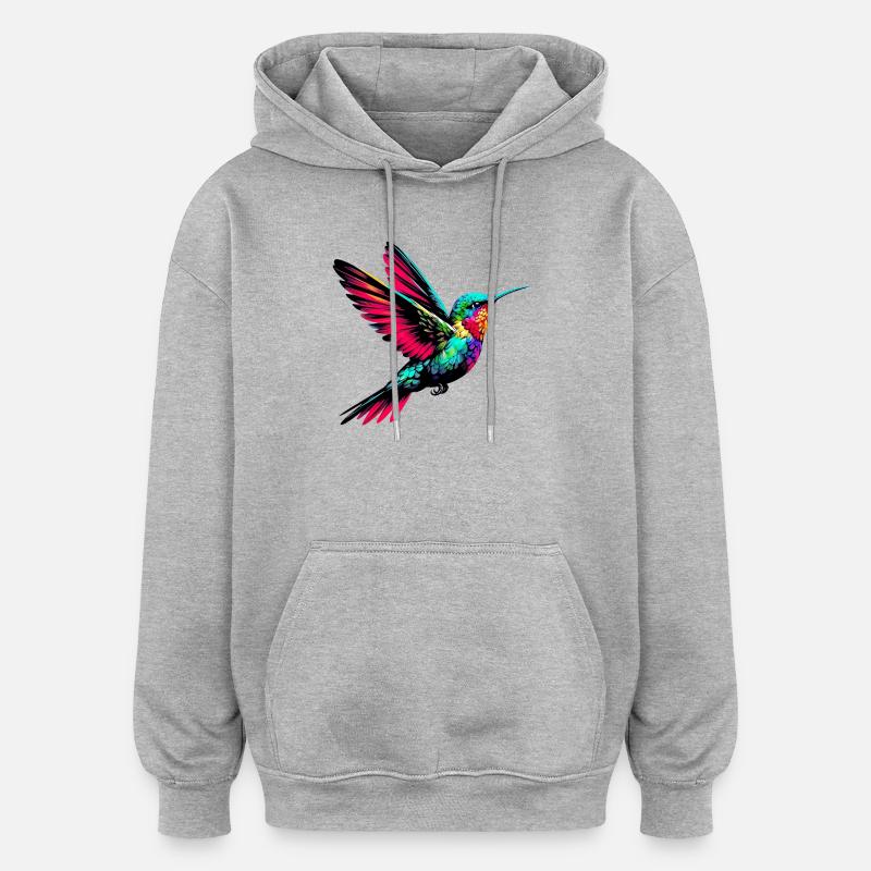Colibri - Sweat à capuche oversize unisexe - gris chiné