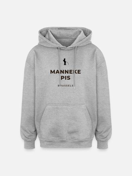 Manneken Piss Brussels - Oversized Unisex Hoodie - heather grey