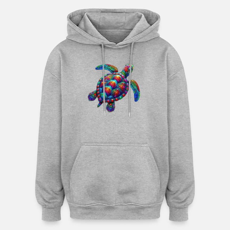 Schildkröte - Oversized Unisex Hoodie - Grau meliert