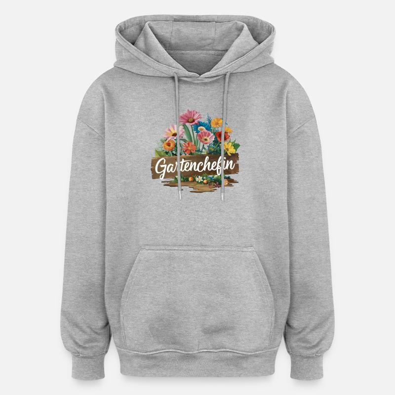 Responsable de jardin de jardinage - Sweat à capuche oversize unisexe - gris chiné