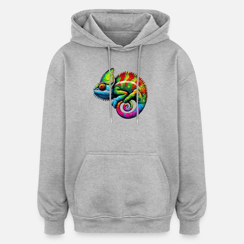 Chamäleon - Oversized Unisex Hoodie - Grau meliert