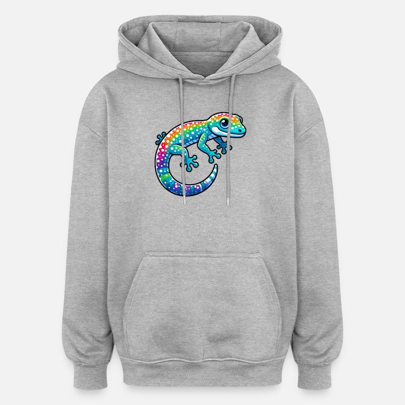 Gecko - Sweat à capuche oversize unisexe - gris chiné