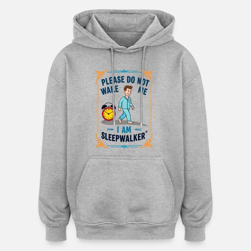 Somnambule - Sweat à capuche oversize unisexe - gris chiné