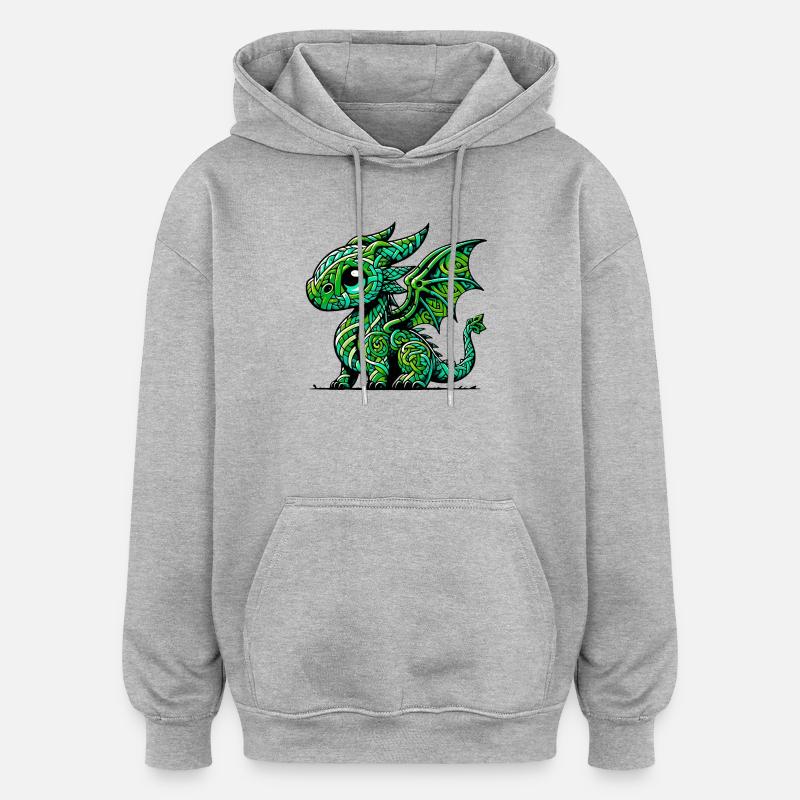Dragon - Oversized Unisex Hoodie - heather grey
