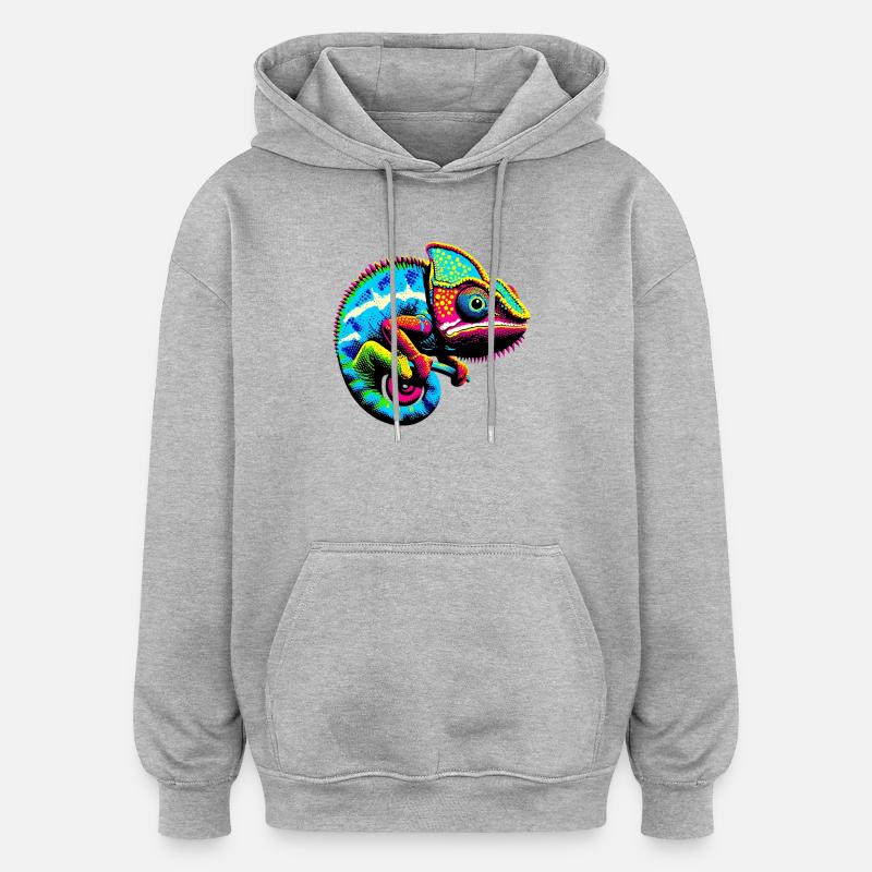 Chamäleon - Oversized Unisex Hoodie - Grau meliert