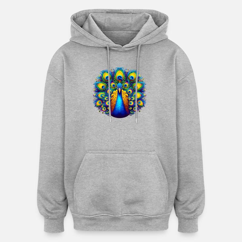 Paon - Sweat à capuche oversize unisexe - gris chiné