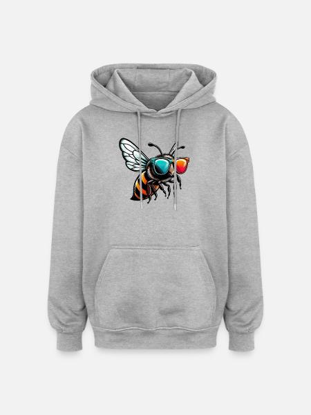 Bee - Oversized Unisex Hoodie - heather grey