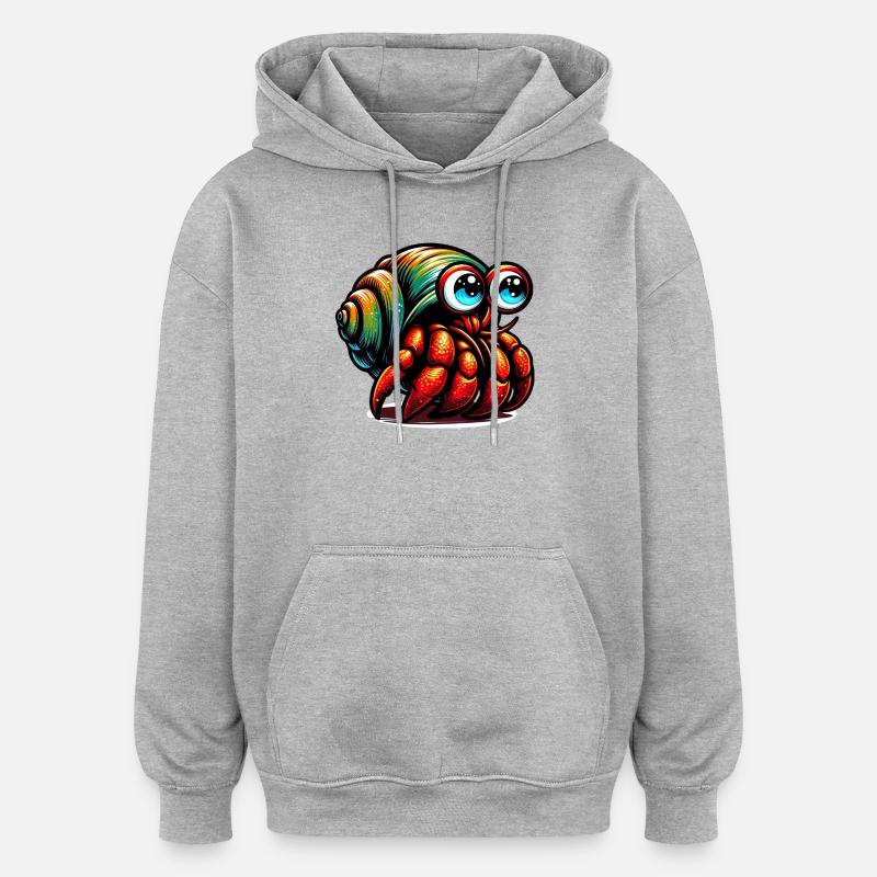 Bernard-l'ermite - Sweat à capuche oversize unisexe - gris chiné