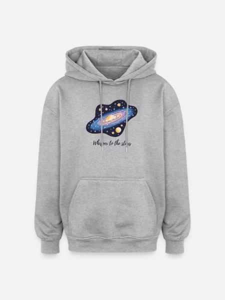 Whisper to the Stars Galaxy - Oversized Unisex Hoodie - heather grey