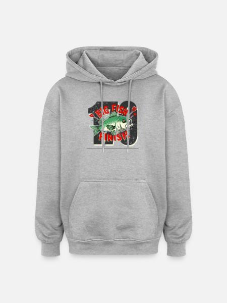 darts big fish Finish Checkout - Oversized Unisex Hoodie - heather grey