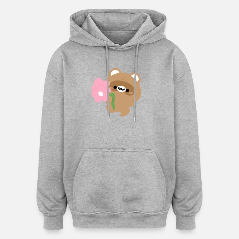 Castor romantique - Sweat à capuche oversize unisexe - gris chiné