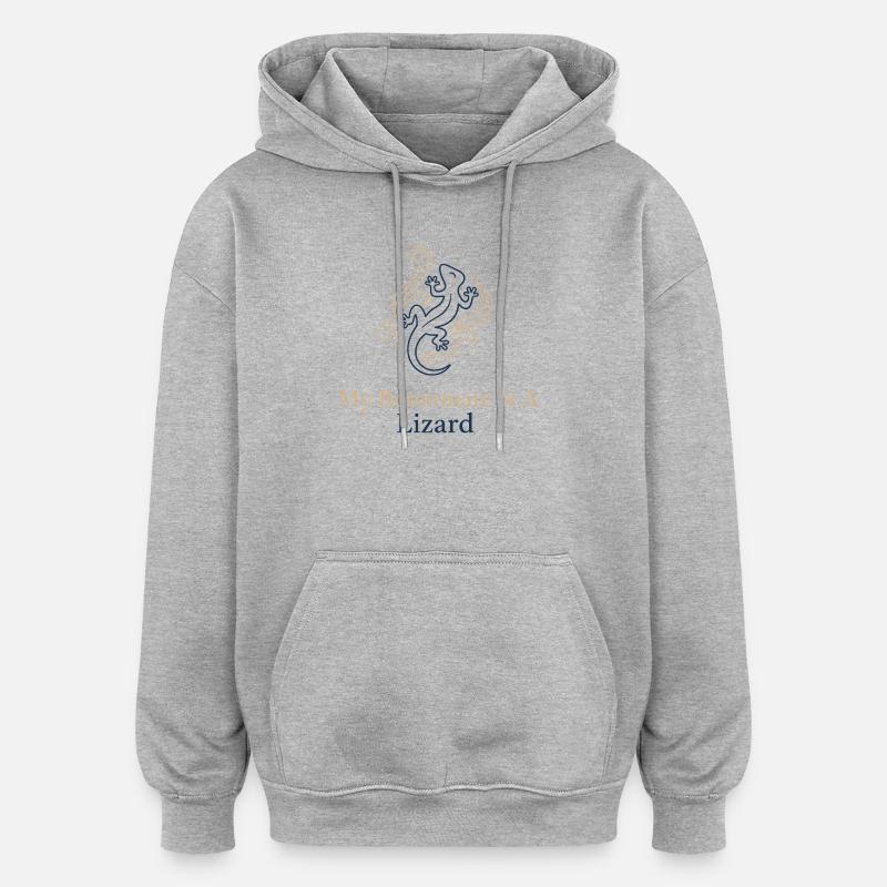 My roommate is a lizard - Oversized Unisex Hoodie - heather grey