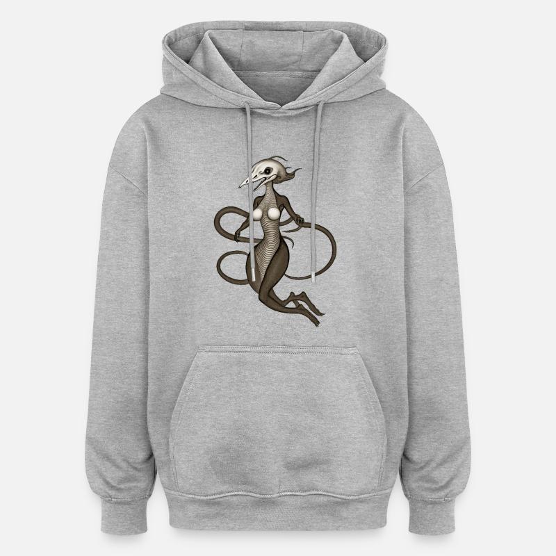 BUG #12 - dark hell - Sweat à capuche oversize unisexe - gris chiné