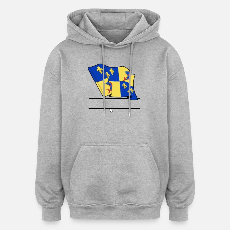 Espace textuel Dauphiné - Sweat à capuche oversize unisexe - gris chiné