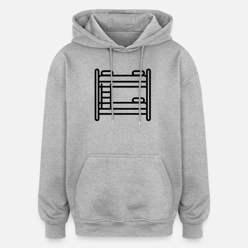 lit superposé - Sweat à capuche oversize unisexe - gris chiné